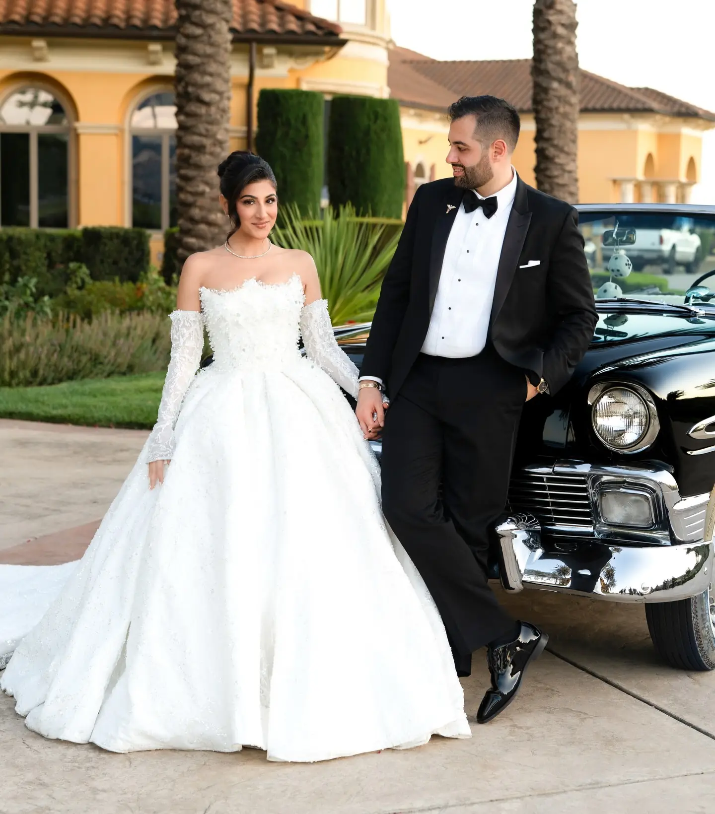 The Bally Keal Estate facade and palms at a wedding APF catered