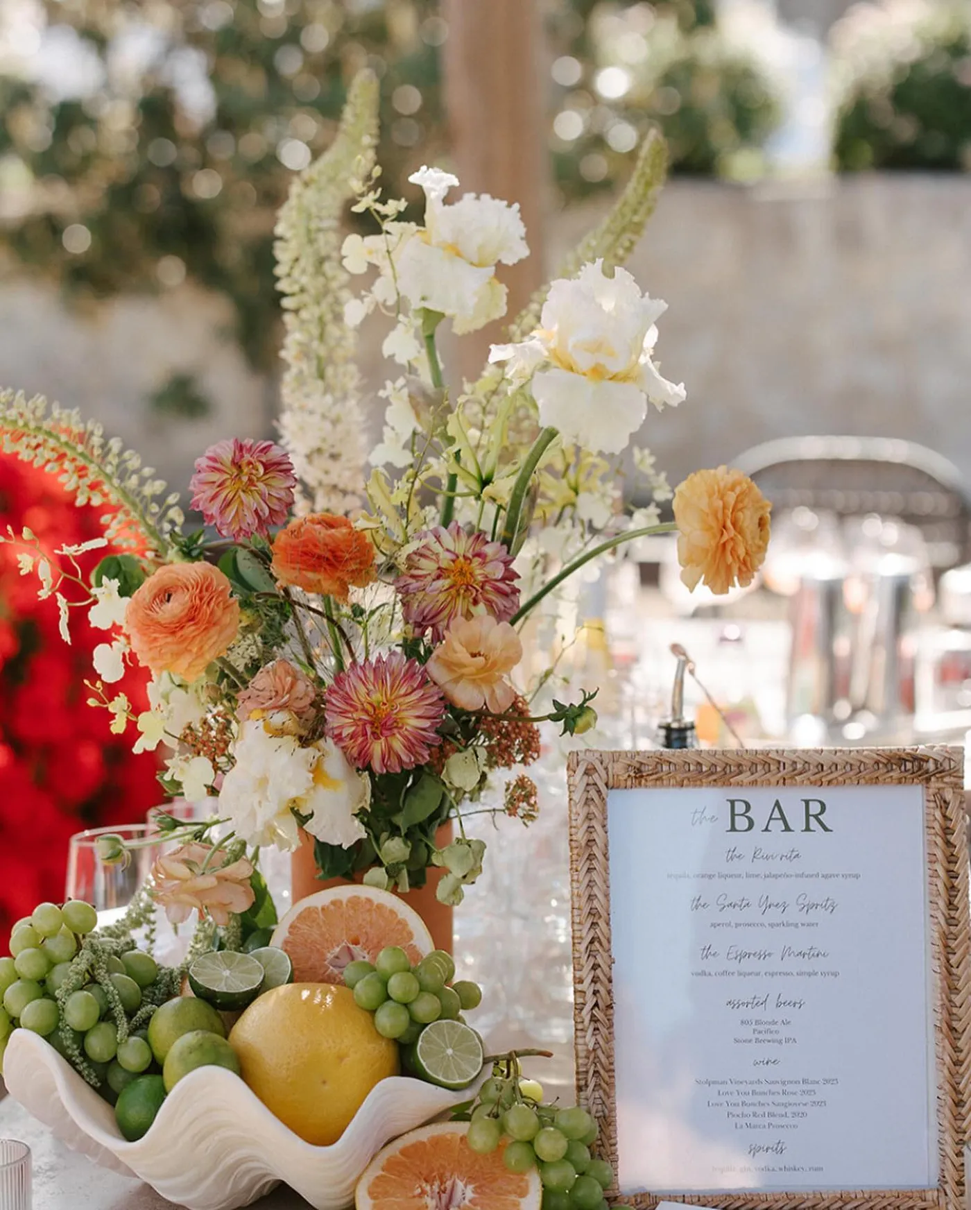 An All Purpose Flower bar setup ready for service