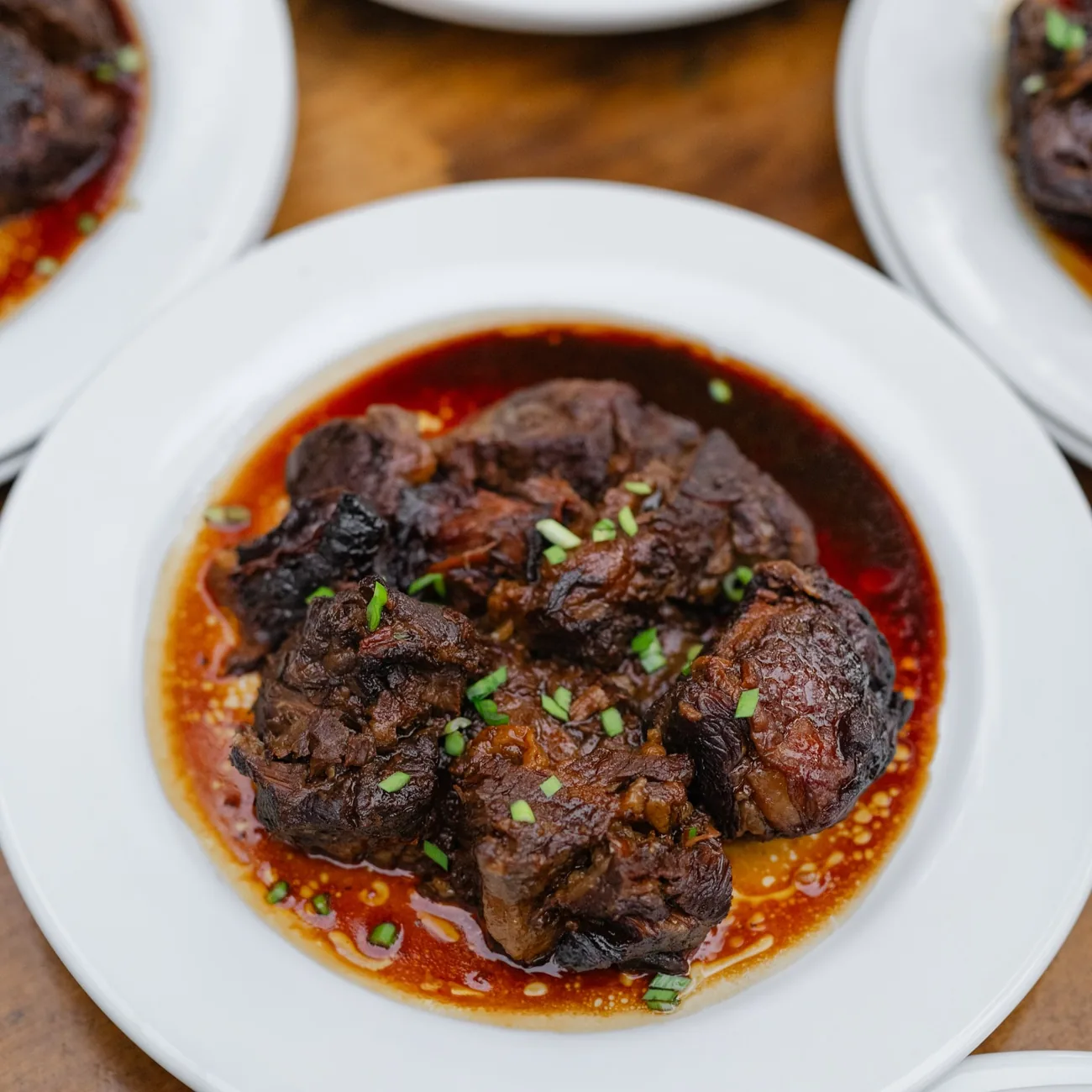 Braised short rib in a rich pan sauce