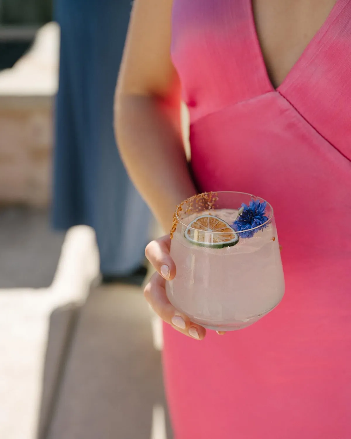 A floral signature cocktail by All Purpose Flower